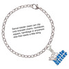 Royal Blue ''Little Sister'' with Heart - Silver Plated Clip on Charm with Mini Year 2025 Jewelry Ideas and Examples