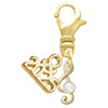 Gold-tone Mini Clef with Crystal - Gold-tone Plated Clip on Charm with Mini Year 2025: Year to Remember Jewelry Gift - Celebrations
