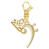 Gold-tone Bass Clef - Gold-tone Plated Clip on Charm with Mini Year 2025: Year to Remember Jewelry Gift - Celebrations