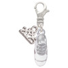 Silver Plated 3-D White Running Shoe - Silver Plated Clip on Charm with Mini Year 2025: Year to Remember Jewelry Gift - Celebrations