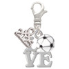 Love with Soccer Ball - Silver Plated Clip on Charm with Mini Year 2025: Year to Remember Jewelry Gift - Celebrations