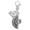 Silver Plated Fan with AB Crystal - Silver Plated Clip on Charm with Mini Year 2025: Year to Remember Jewelry Gift - Celebrations
