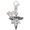 Silver Plated Caduceus - MA - Silver Plated Clip on Charm with Mini Year 2025: Year to Remember Jewelry Gift - Celebrations