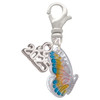 Silver Plated Translucent Pastel Flying Butterfly - Silver Plated Clip on Charm with Mini Year 2025: Year to Remember Jewelry Gift - Celebrations