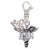 Silver Plated Nurse Caduceus - BSN - Silver Plated Clip on Charm with Mini Year 2025: Year to Remember Jewelry Gift - Celebrations