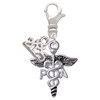 Silver Plated Physician Assistant Caduceus - PA - Silver Plated Clip on Charm with Mini Year 2025: Year to Remember Jewelry Gift - Celebrations