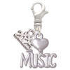 I 'Heart' Music - Silver Plated Clip on Charm with Mini Year 2025: Year to Remember Jewelry Gift - Celebrations
