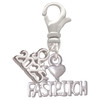 I 'Heart' Fastpitch - Silver Plated Clip on Charm with Mini Year 2025: Year to Remember Jewelry Gift - Celebrations