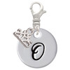 Silver Plated Large Script Letter Disc - O - Silver Plated Clip on Charm with Mini Year 2025: Year to Remember Jewelry Gift - Celebrations