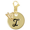 Gold-tone Large Disc Letter - I - Gold-tone Plated Clip on Charm with Mini Year 2025: Year to Remember Jewelry Gift - Celebrations