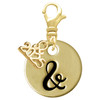 Gold-tone Large Disc Letter - & - Gold-tone Plated Clip on Charm with Mini Year 2025: Year to Remember Jewelry Gift - Celebrations