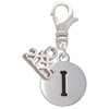 Silver Plated Capital Letter - I - Pebble Disc - Silver Plated Clip on Charm with Mini Year 2025: Year to Remember Jewelry Gift - Celebrations