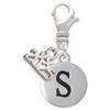 Silver Plated Capital Letter - S - Pebble Disc - Silver Plated Clip on Charm with Mini Year 2025: Year to Remember Jewelry Gift - Celebrations