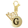 Gold-tone Capital Letter - G - Pebble Disc - Gold-tone Plated Clip on Charm with Mini Year 2025: Year to Remember Jewelry Gift - Celebrations
