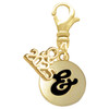 Gold-tone Capital Letter - & - Pebble Disc - Gold-tone Plated Clip on Charm with Mini Year 2025: Year to Remember Jewelry Gift - Celebrations