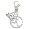 Runner Silhouette in 1/2'' Disc - Silver Plated Clip on Charm with Mini Year 2025: Year to Remember Jewelry Gift - Celebrations
