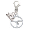 Gymnast Silhouette Disc - Handstand Split - Silver Plated Clip on Charm with Mini Year 2025: Year to Remember Jewelry Gift - Celebrations