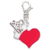 Silver Plated Red Heart with Nurse Hat - Silver Plated Clip on Charm with Mini Year 2025: Year to Remember Jewelry Gift - Celebrations