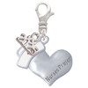 Silver Plated Nurse's Prayer Heart - Lord Guide - Silver Plated Clip on Charm with Mini Year 2025: Year to Remember Jewelry Gift - Celebrations