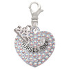 Silver Plated Nurses Rock on AB Crystal Heart - Silver Plated Clip on Charm with Mini Year 2025: Year to Remember Jewelry Gift - Celebrations