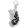 Silver Plated Large Black Flying Butterfly - Silver Plated Clip on Charm with Mini Year 2025: Year to Remember Jewelry Gift - Celebrations
