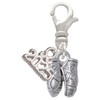 Silver Plated Small Ballet Slippers - Silver Plated Clip on Charm with Mini Year 2025: Year to Remember Jewelry Gift - Celebrations