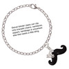 Silver Plated Large Black Enamel Mustache - Silver Plated Clip on Charm with Mini Year 2025 Jewelry Ideas and Examples
