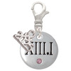Silver Plated Half Marathon with Pink Crystal Roman Numeral - Silver Plated Clip on Charm with Mini Year 2025: Year to Remember Jewelry Gift - Celebrations
