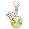 12mm Crystal Rivoli - Clear AB - Silver Plated Clip on Charm with Mini Year 2025: Year to Remember Jewelry Gift - Celebrations