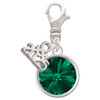 12mm Crystal Rivoli - Green - Silver Plated Clip on Charm with Mini Year 2025: Year to Remember Jewelry Gift - Celebrations