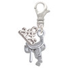 Silver Plated English Saddle - Silver Plated Clip on Charm with Mini Year 2025: Year to Remember Jewelry Gift - Celebrations