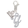 Silver Plated Small Gelato Script Initial - Y - Silver Plated Clip on Charm with Mini Year 2025: Year to Remember Jewelry Gift - Celebrations