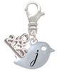 Silver Plated Little Bird Initial - J - Silver Plated Clip on Charm with Mini Year 2025: Year to Remember Jewelry Gift - Celebrations