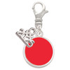 Silver Plated Small Red Enamel Disc - Silver Plated Clip on Charm with Mini Year 2025: Year to Remember Jewelry Gift - Celebrations