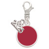 Silver Plated Small Maroon Enamel Disc - Silver Plated Clip on Charm with Mini Year 2025: Year to Remember Jewelry Gift - Celebrations