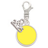 Silver Plated Small Yellow Enamel Disc - Silver Plated Clip on Charm with Mini Year 2025: Year to Remember Jewelry Gift - Celebrations