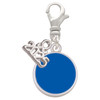 Silver Plated Small Royal Blue Enamel Disc - Silver Plated Clip on Charm with Mini Year 2025: Year to Remember Jewelry Gift - Celebrations