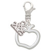 Silver Plated Apple Outline - Silver Plated Clip on Charm with Mini Year 2025: Year to Remember Jewelry Gift - Celebrations