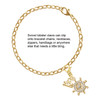 Gold-tone Crystal Ship Wheel - Direction - Gold-tone Plated Clip on Charm with Mini Year 2025 Jewelry Ideas and Examples