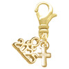 Gold-tone Super Mini Simple Cross - Gold-tone Plated Clip on Charm with Mini Year 2025: Year to Remember Jewelry Gift - Celebrations