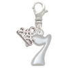 Medium Lucky 7 - Silver Plated Clip on Charm with Mini Year 2025: Year to Remember Jewelry Gift - Celebrations