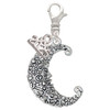 Silver Plated Large Swirl Man in Moon - Silver Plated Clip on Charm with Mini Year 2025: Year to Remember Jewelry Gift - Celebrations