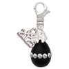 Black Easter Egg with Clear Crystal Band - Silver Plated Clip on Charm with Mini Year 2025: Year to Remember Jewelry Gift - Celebrations