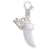 Silver Plated Enamel White Tooth - Silver Plated Clip on Charm with Mini Year 2025: Year to Remember Jewelry Gift - Celebrations