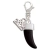 Silver Plated Enamel Black Tooth - Silver Plated Clip on Charm with Mini Year 2025: Year to Remember Jewelry Gift - Celebrations
