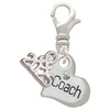 Silver Plated Small ''Coach'' Heart - Silver Plated Clip on Charm with Mini Year 2025: Year to Remember Jewelry Gift - Celebrations