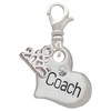 Silver Plated Large ''Coach'' Heart - Silver Plated Clip on Charm with Mini Year 2025: Year to Remember Jewelry Gift - Celebrations