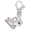 Silver Plated Mini September - Blue Crystal Heart - Silver Plated Clip on Charm with Mini Year 2025: Year to Remember Jewelry Gift - Celebrations