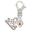 Silver Plated Mini November - Yellow Crystal Heart - Silver Plated Clip on Charm with Mini Year 2025: Year to Remember Jewelry Gift - Celebrations