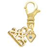 Gold-tone Mini Clear Crystal Heart - Gold-tone Plated Clip on Charm with Mini Year 2025: Year to Remember Jewelry Gift - Celebrations